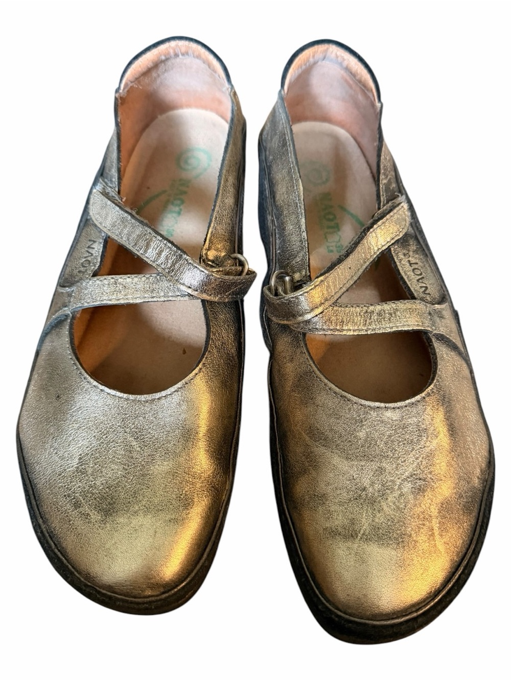 Naot Mary Jane Flats in Metallic Olive - Picture 3 of 7